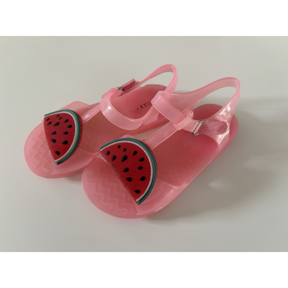 Old Navy Girls Pink Watermelon Jelly Sandals Size 8 Toddler Strappy Summer Shoes